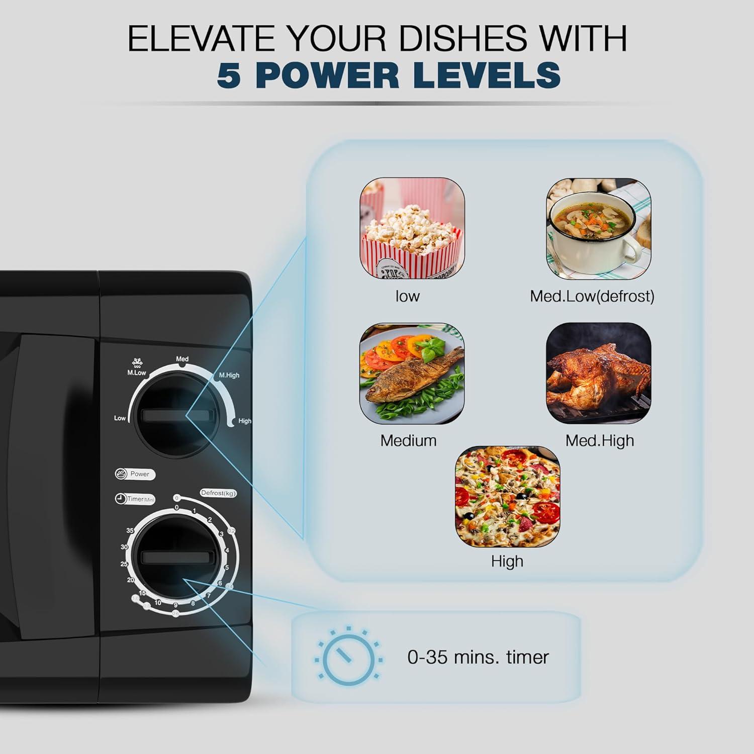 Nikai 20Litre Free Standing Microwave Oven, Black, NMO616N1 thumbnail 4