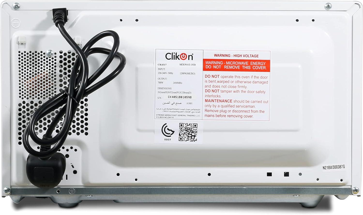 Clikon 20L Microwave Oven Ck4317 thumbnail 4