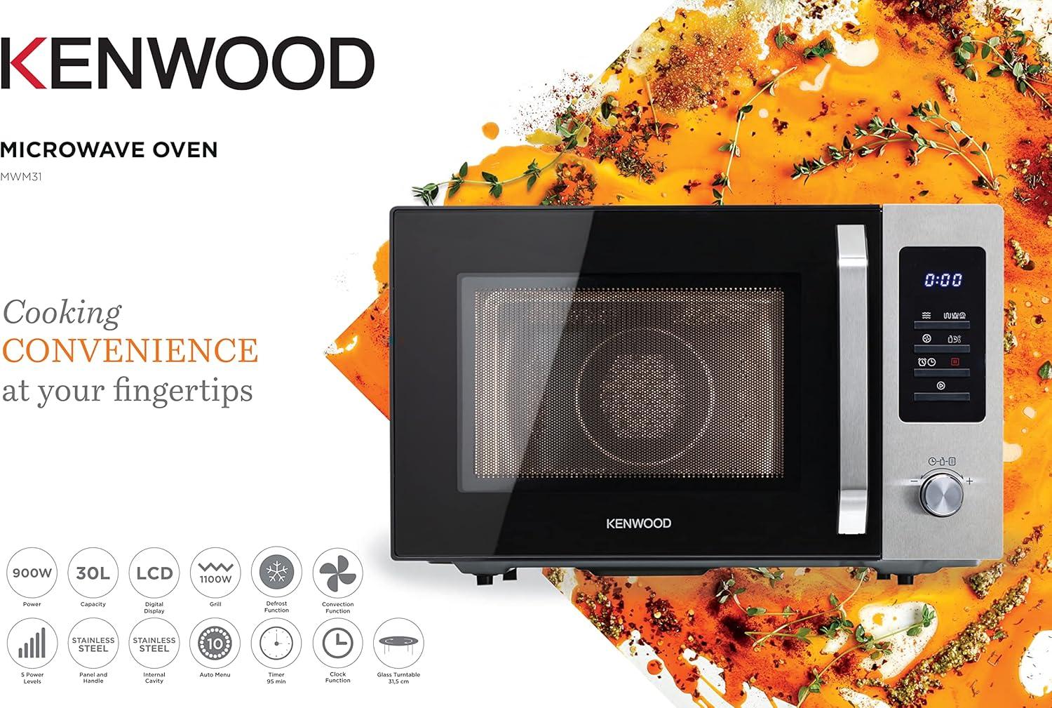 Kenwood 30L Microwave Oven with Grill & Convection, MWM31.000BK thumbnail 2