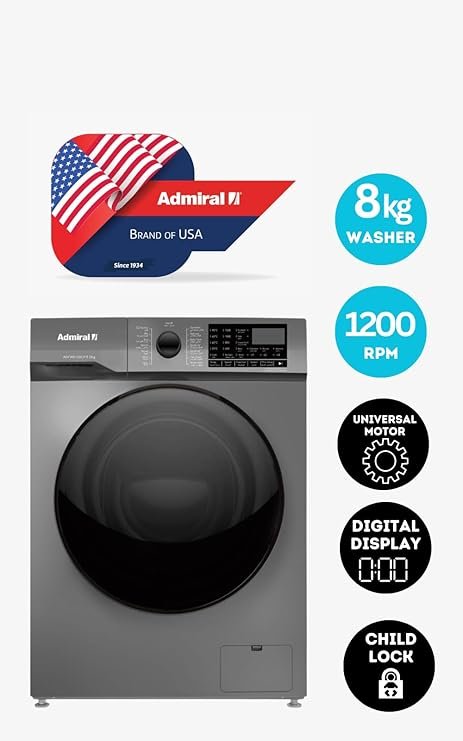 ADMIRAL ADFW812SCP 8KG FRONT LOAD WASHING MACHINE thumbnail 3