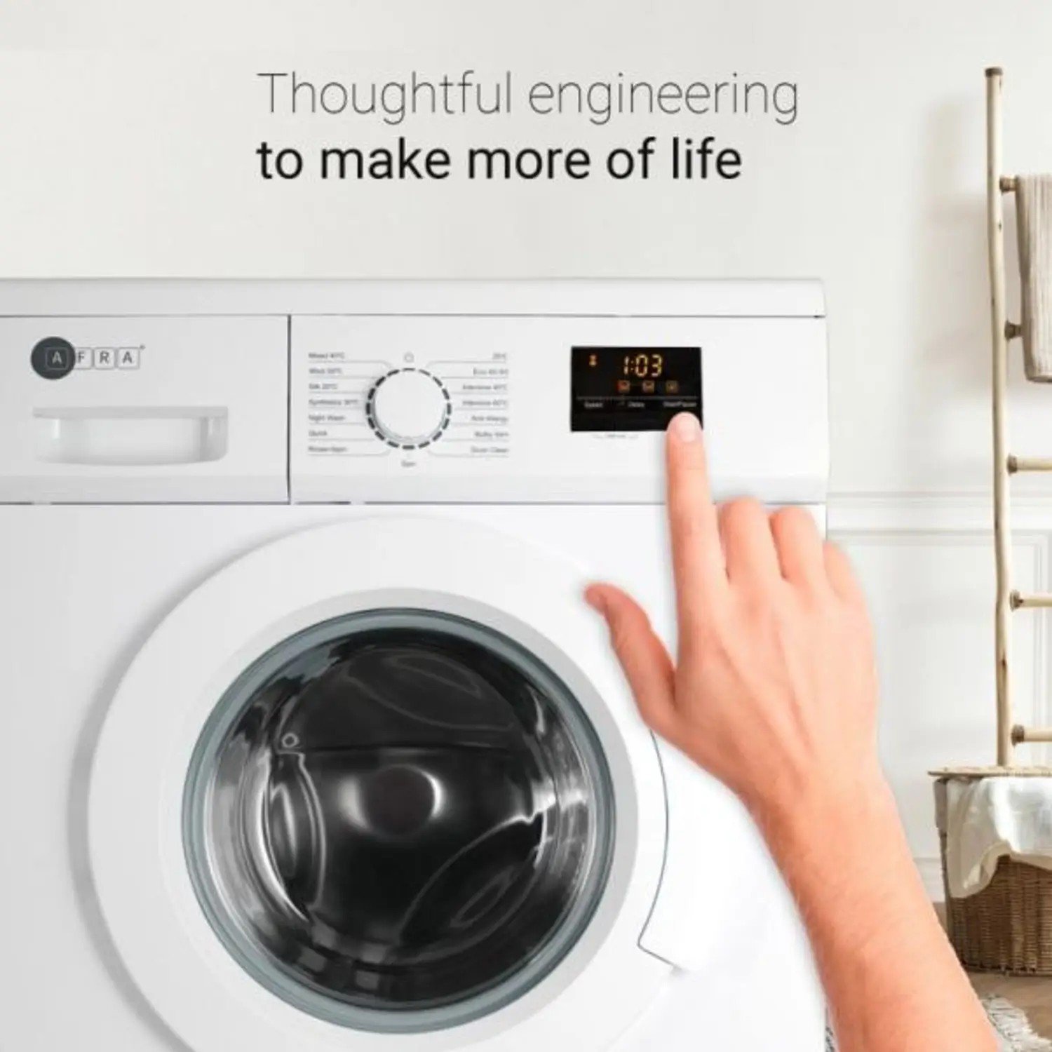 Afra Front Loading Washing Machine 8 kg - AF-8140WMWT thumbnail 4