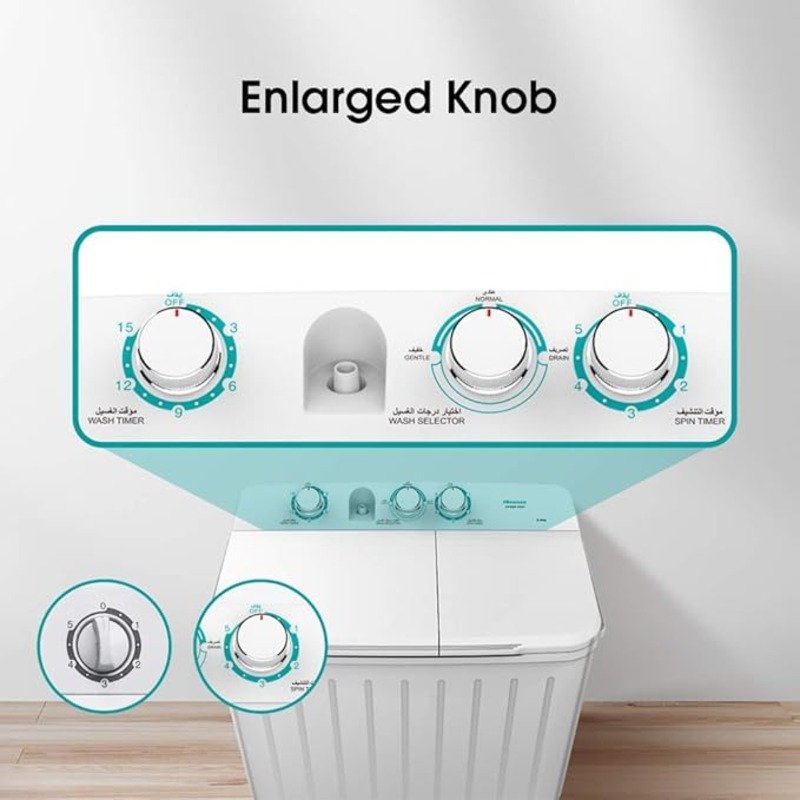 HISENSE TWIN TUB WASHING MACHINE 8KG -  XPB80-5001 thumbnail 3