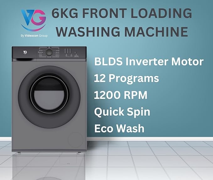 VG VG-60FLGS 6KG INVERTER FRONT LOAD WASHING MACHINE thumbnail 3