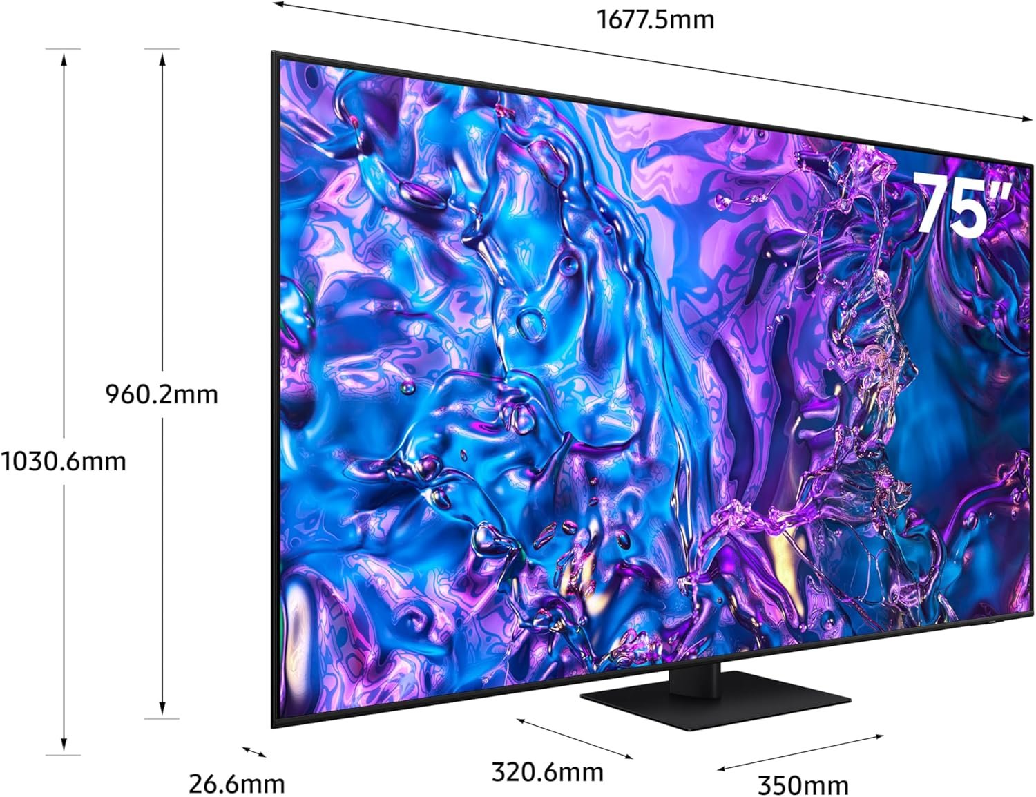Samsung 75 Inch QLED TV, Q70D, 4K, 100% Color Volume with Quantum Dot, 4K AI Upscaling, Samsung TV Plus, Motion Xcelerator 120Hz, Tizen Smart TV, QA75Q70DAUXZN thumbnail 2