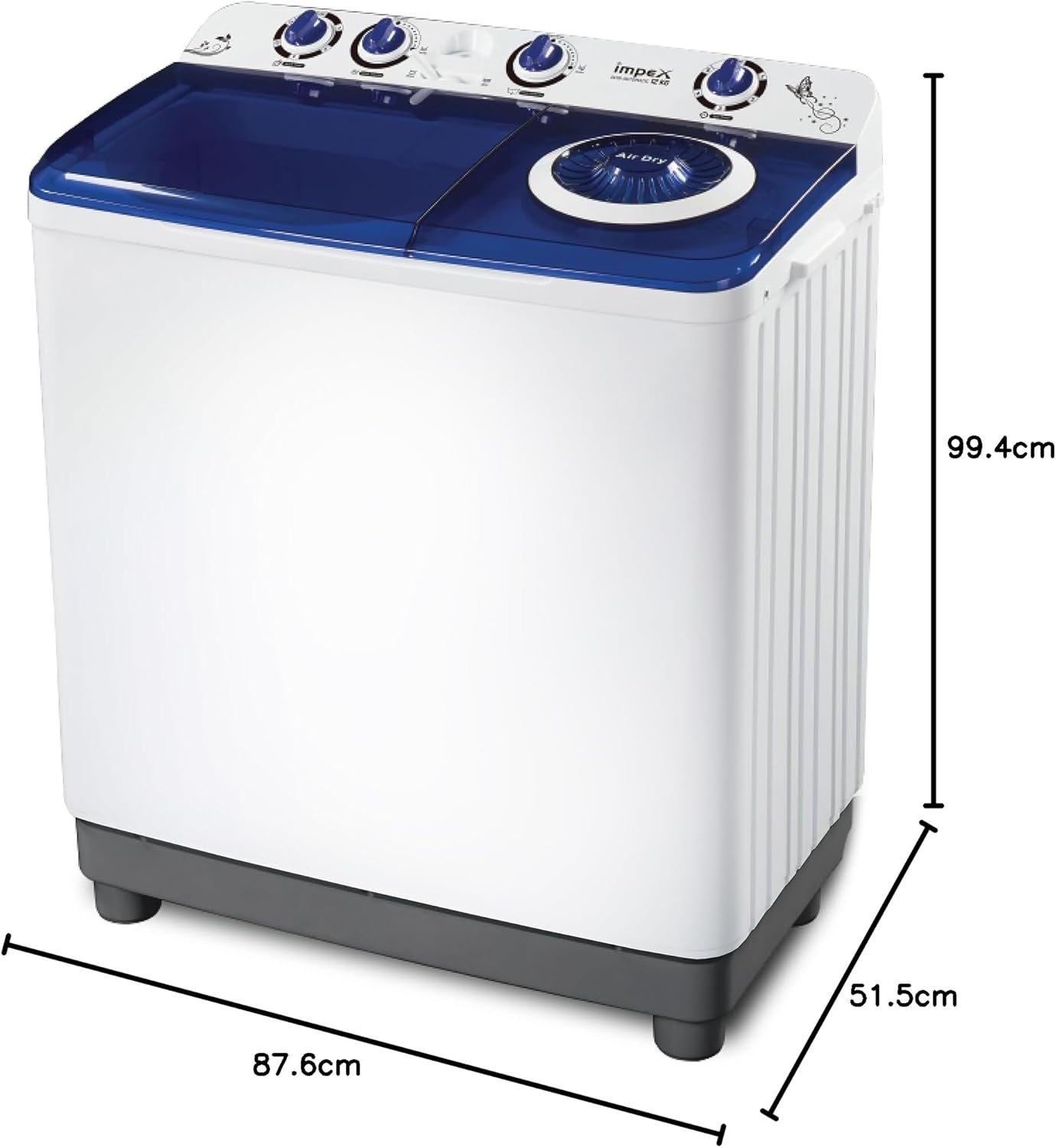 IMPEX TWIN TUB WASHING MACHINE 12 KG - WM 4205 thumbnail 4