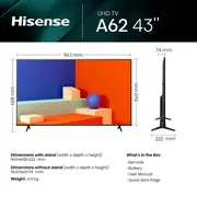 HISENSE 43A62NS 43" 4K UHD SMART LED TV thumbnail 4