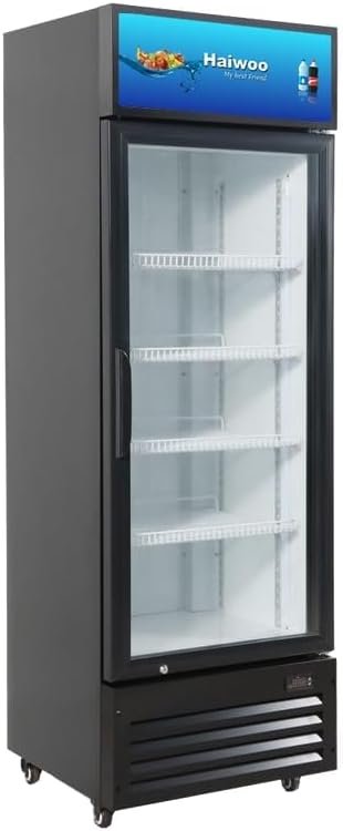 Haiwoo Showcase Chiller Single Glass Door 500L, Cooling GrossCapacity 400L, Net Capacity 380Litre - Hwch-500ECH - 1 Years Full & 5 Years Compressor Warranty 62x60x195Cm Body Color Black, Inside White thumbnail 2