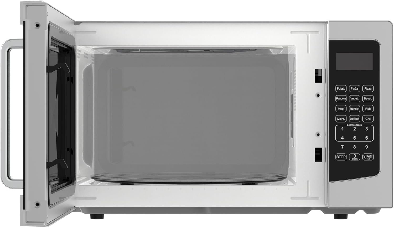 Tornado 30 Liters Digital Microwave Oven 3 in 1 with Grill function 10 Power Levels, 900Watts,ouch Control panel, Child-Safety-Lock, Defrost Function, 8 Auto cooking function, Silver, TWDG-30L-S-E thumbnail 2