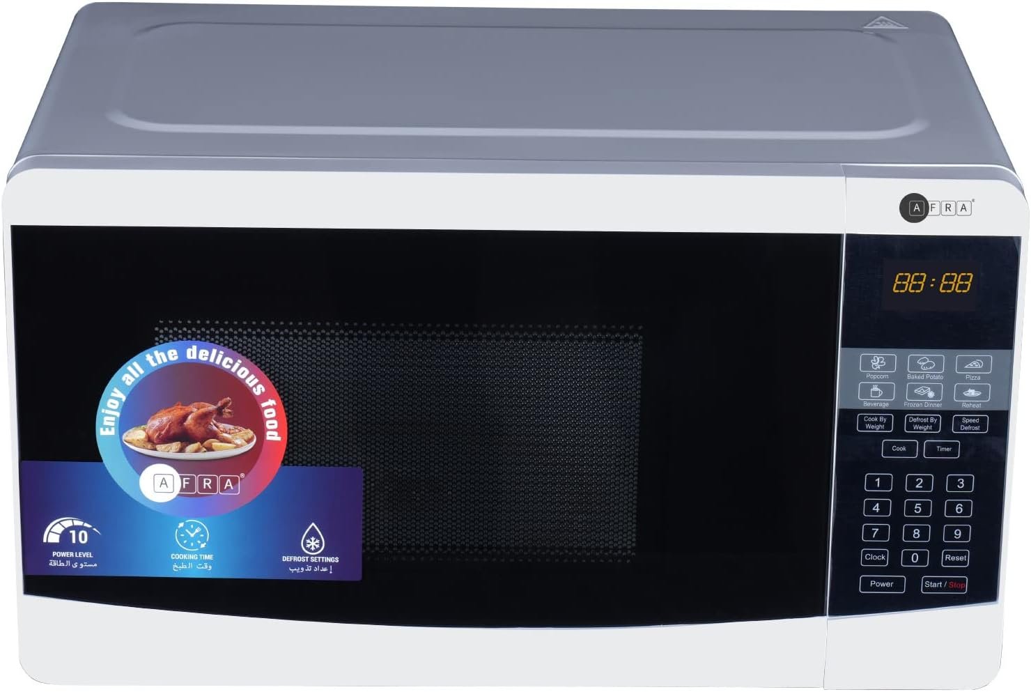 AFRA Microwave Oven, 20L, With Digital Control, 700W - Multiple Power Levels, Compact Design With Oven Grill And Quick Defrost Feature, AF-2070MWWT, With 2 Years Warranty thumbnail 2
