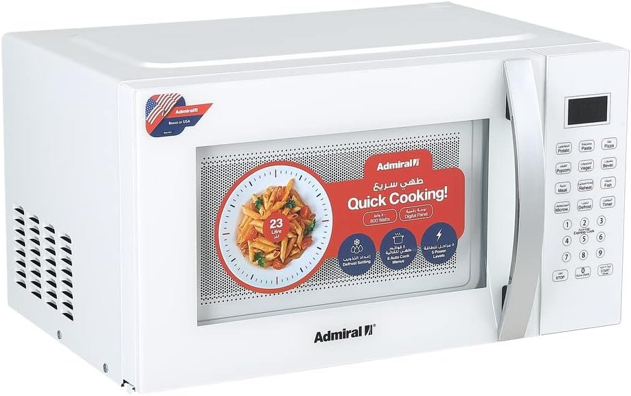 Admiral Microwave Oven 23 Liters 900 Watts, White - ADMW23WSWP