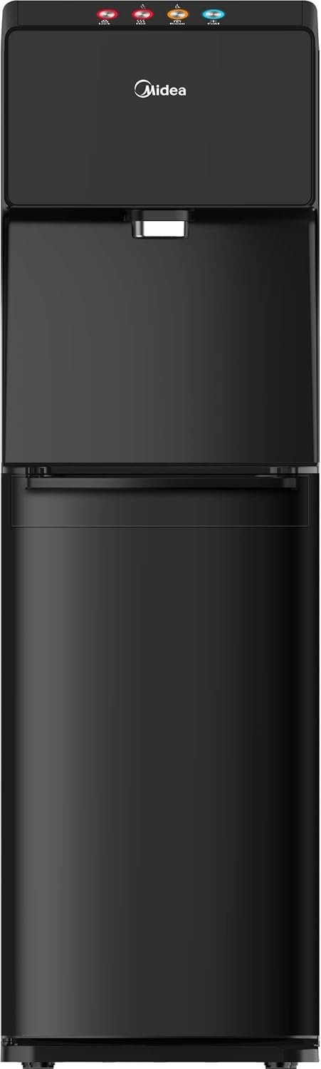 Midea Water Dispenser, Bottom Loading, Hot Cold And Ambient Temperature, Touchless Function For Cold Water, Floor Standing, Child Safety lock, Best for Home, Kitchen, Office & Pantry, Black - YL1844S-IR
