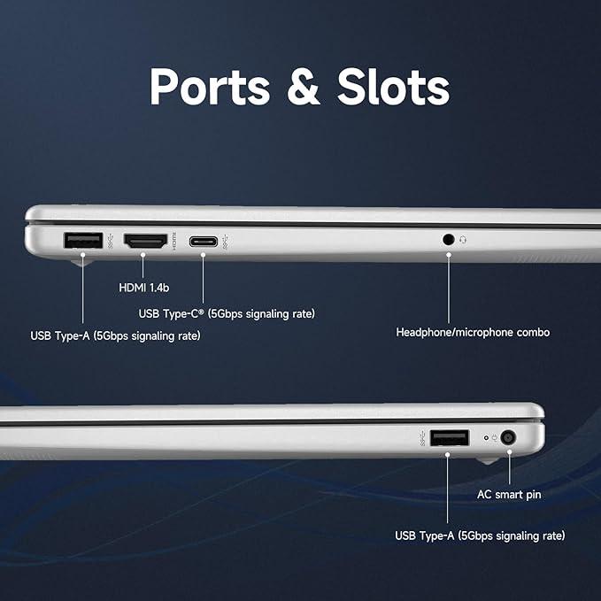 HP (Upgraded) 15.6" HD Touchscreen Laptop, Intel Core i5-1235U, 16GB RAM, 1TB PCIe SSD, Webcam, HDMI, Numeric Keypad, Wi-Fi 6, Windows 11 Home, Silver, Bundle with Thunderobot ML101 Wireless Mouse thumbnail 4