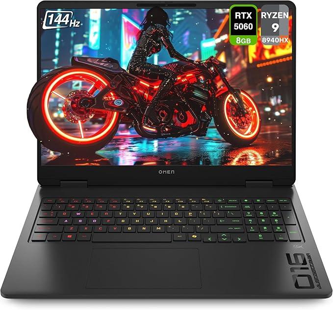 HP Omen 16 Gaming Laptop 16.1" FHD IPS 144Hz Intel 16-core i7-14650HX (>i9-13900HX) 32GB RAM 1TB SSD GeForce RTX 4060 RGB Backlit Thunderbolt FHD Privacy Camera Win11 w/ICP Accessory (US Version)