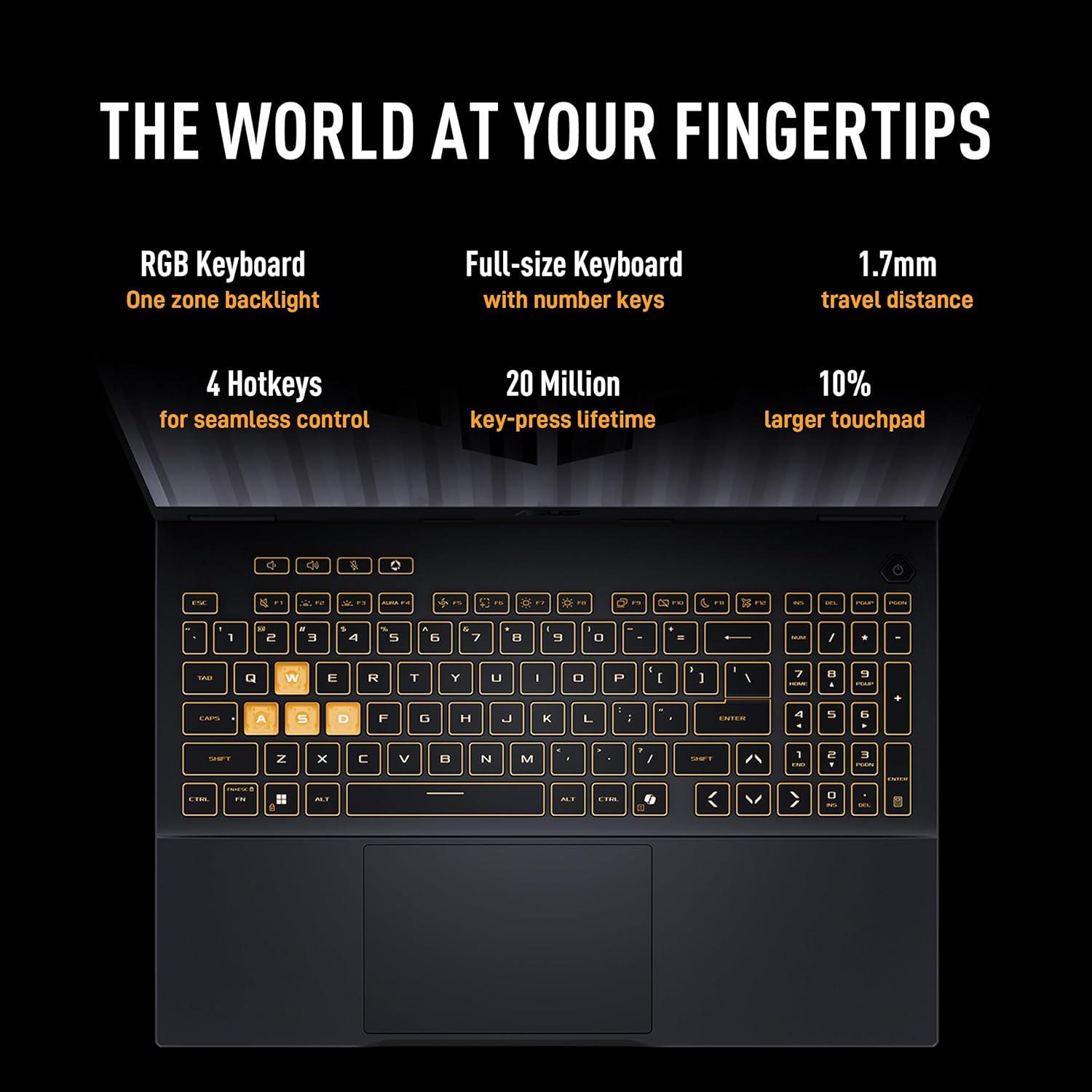 ASUS TUF Gaming F16 (2025) Gaming Laptop, 16" FHD+ 165Hz Display, Intel Core i7-14650HX, 32GB DDR5 RAM, 1TB PCIe 4.0 SSD, NVIDIA GeForce RTX 5060 8GB, RGB Keyboard, Win 11, Mecha Gray(Upgraded) thumbnail 3