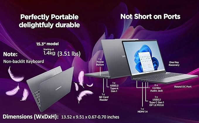 Lenovo Laptop Computer for Home Business, 15 FHD+ IdeaPad Slim 3, Intel 8-Core i5-13420H (Beat i7-1355U), 16GB DDR5 RAM, 1TB PCIe SSD, Copilot AI PC, Luna Grey, Windows 11 Pro (US Version) thumbnail 4