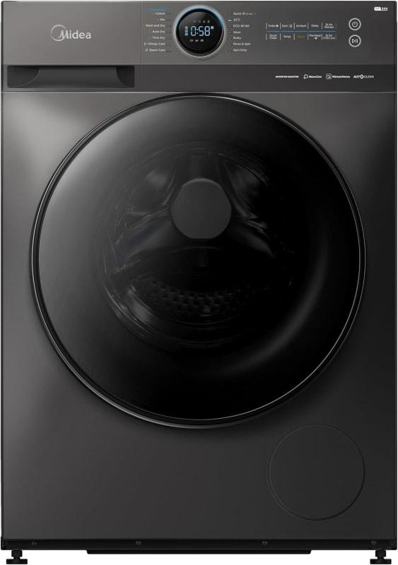 Midea 10/7 KG Smart Washer Dryer with BLDC Inverter Motor, 1400 RPM, Fully Automatic Front Load Washing & Drying Combo Wi-Fi Machine, 16 Programs-Allergy/Steam Care/Auto Clean, Titanium, MF200D100WBT - Image 1