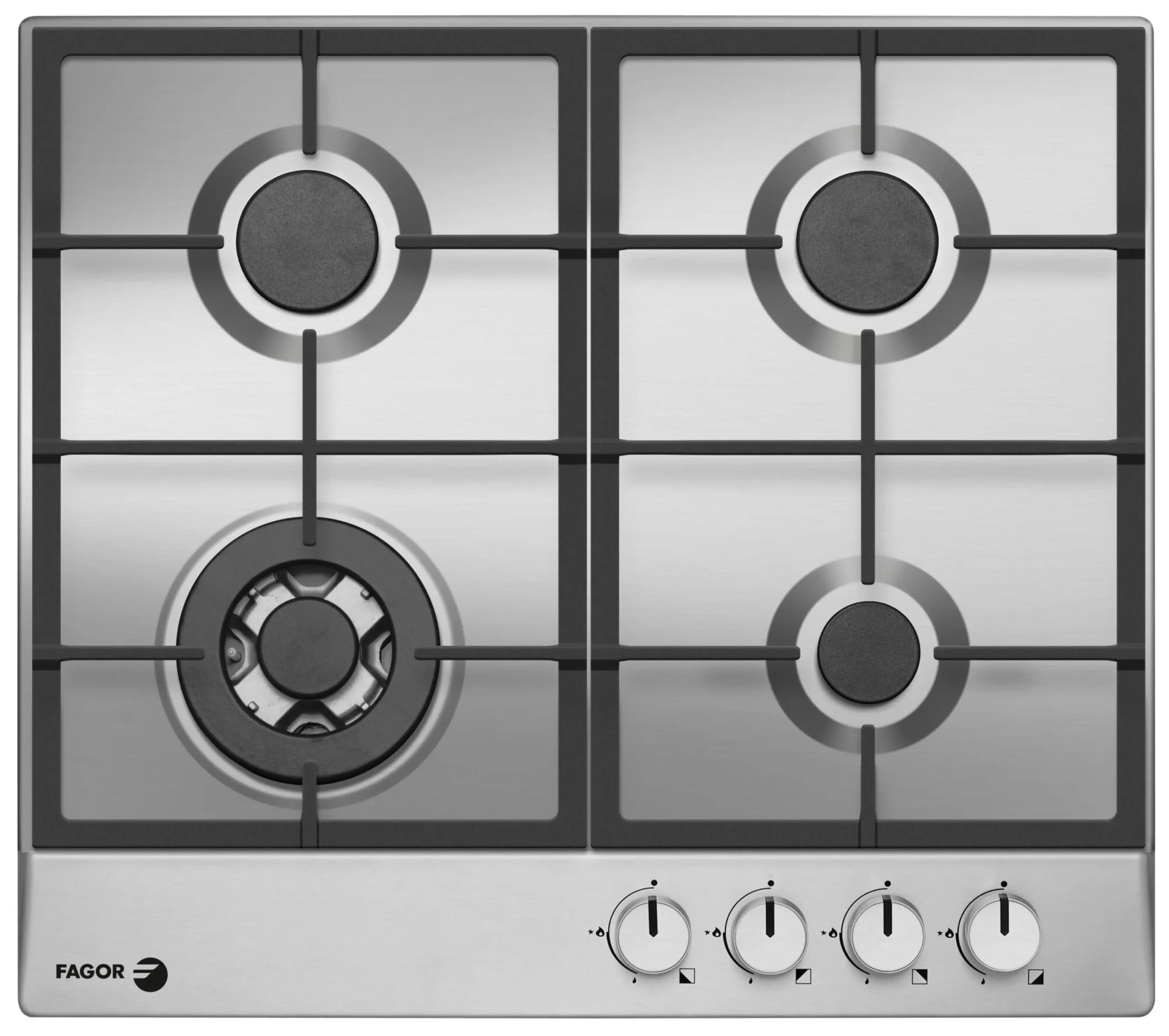Fagor Built-in Gas Hob 60X60 CM,Cast iron pan supports - HG-640RX