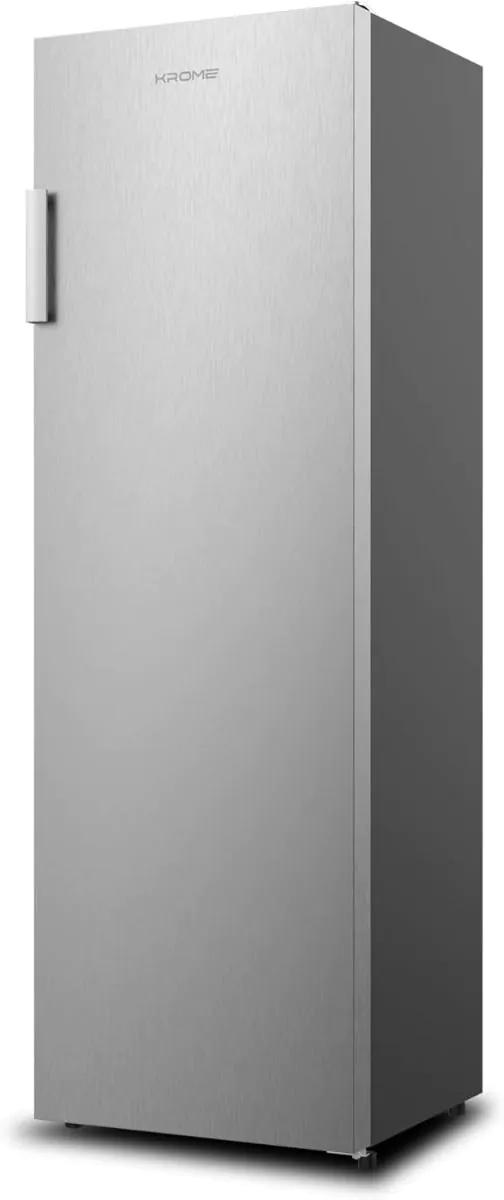 Krome Single Door Upright Freezer, Massive Capacity, Energy-Efficient Cooling, Electronic Touch Temperature Control Sleek Inox Finish, 4 Drawers, 2 Bottle Racks & 5 Shelves, Door Alarm- KR-UF 270IM