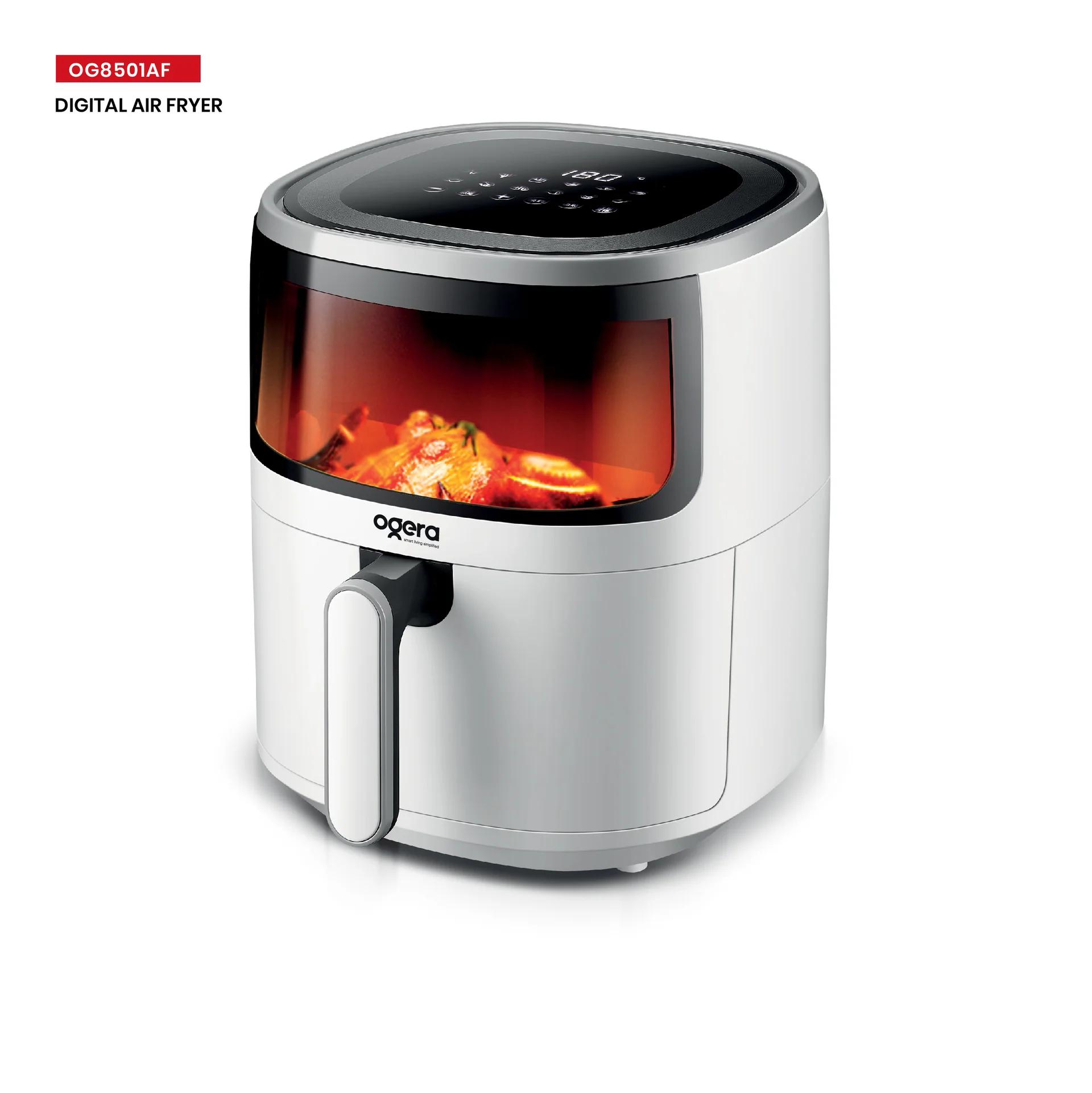 Ogera OG8501AF Digital Air Fryer, 5.0L Large Capacity, 1500W Rapid Hot Air Technology, Touch Control with LED Display, Adjustable Temperature & Timer, Oil-Free Healthy Cooking