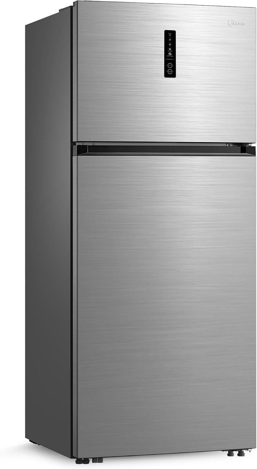 Midea 723Litre Gross & 535Litre Net Capacity Double Door Refrigerator With Control Panel, Equipped With Smart Sensor, Electronic Control, Inverter Quattro, Active-C Fresh Technology, Silver - MDRT723MTE46AED