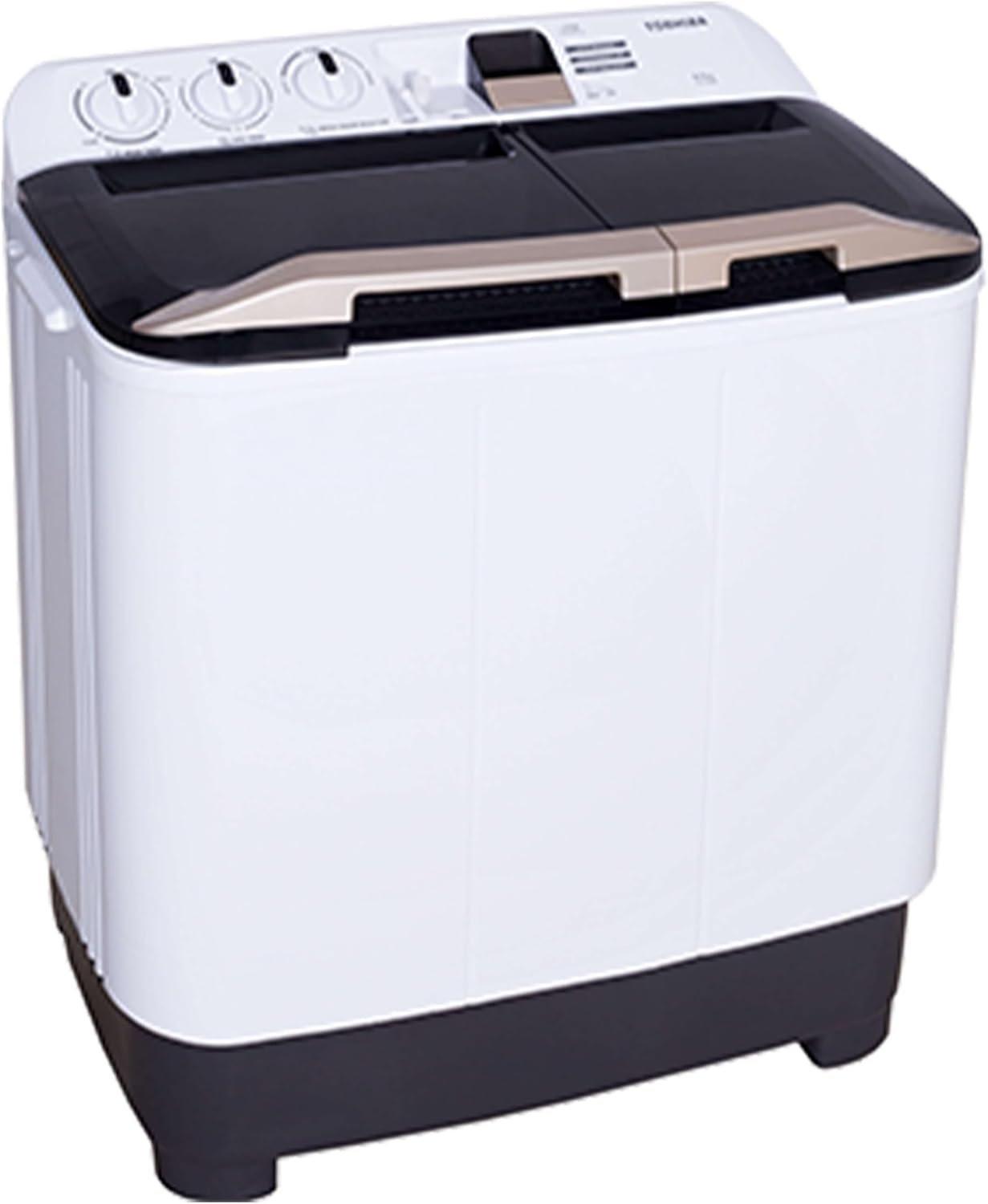 Toshiba Top Loading Semi Automatic Washing Machine, 8 kg Capacity, White/Black - VH-J90WA