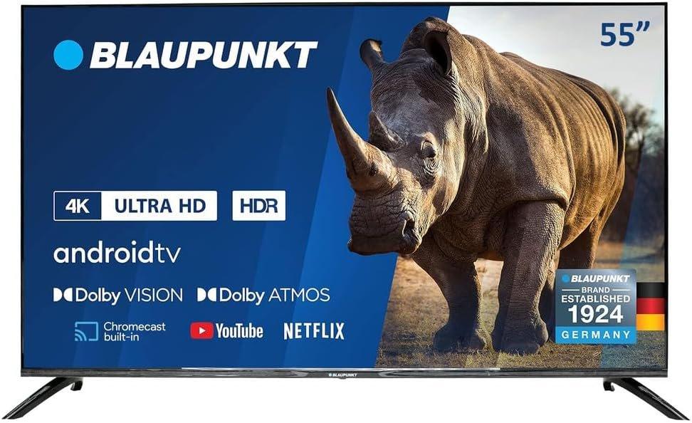 Blaupunkt 55 Inch TV 4K-UHD Smart TV Android TV Dolby Vision Dolby Atmos Bluetooth -55UB6210D