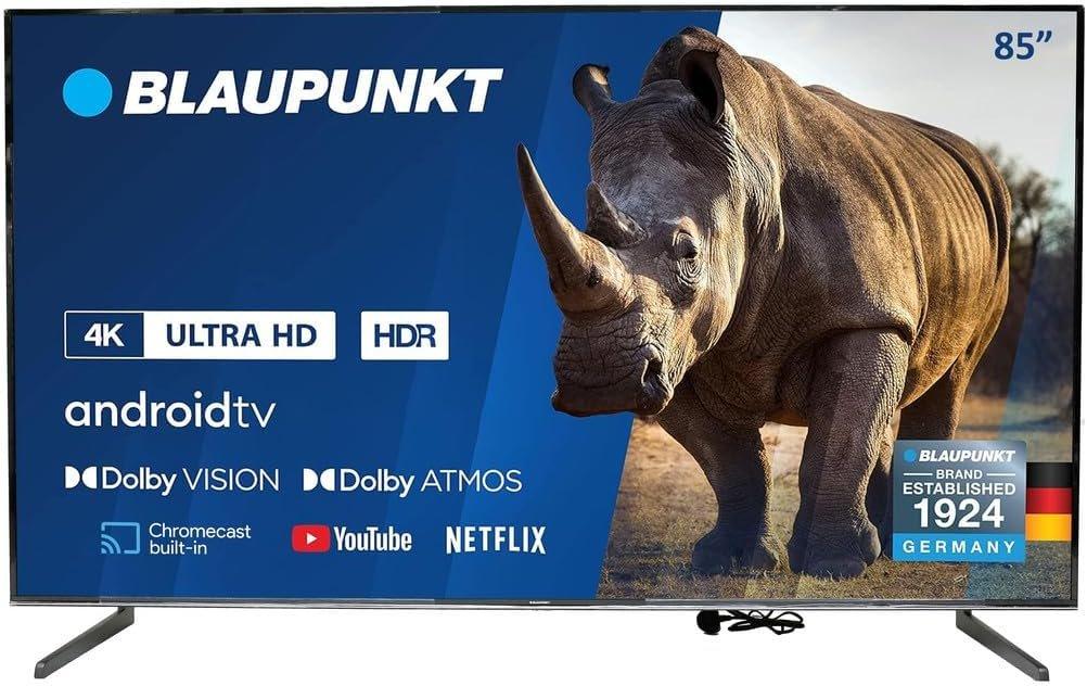 Blaupunkt 85 Inch TV 4K-UHD Smart TV Android TV Dolby Vision Dolby Atmos Bluetooth -85UB6210D