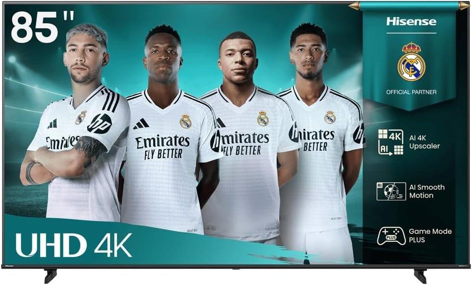 Hisense 85-Inch 4K UHD Smart TV (85A61Q, 2025) — VIDAA OS | Dolby Atmos & Dolby Audio | Game Mode PLUS (VRR, ALLM) | 4K AI Upscaler, Voice