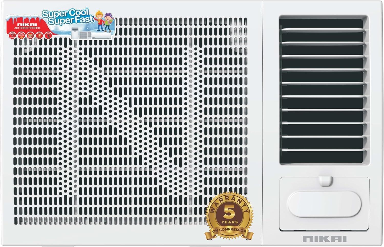 Nikai 1.5 Ton Window Air Conditioner 18000 BTU, T3 Rotary Compressor, Grooved Copper Tubing, Quiet Operation, Optimized Air Flow, Eco Grill Design, Grooved Copper Tubing - NWAC18031N23/24 - Image 1