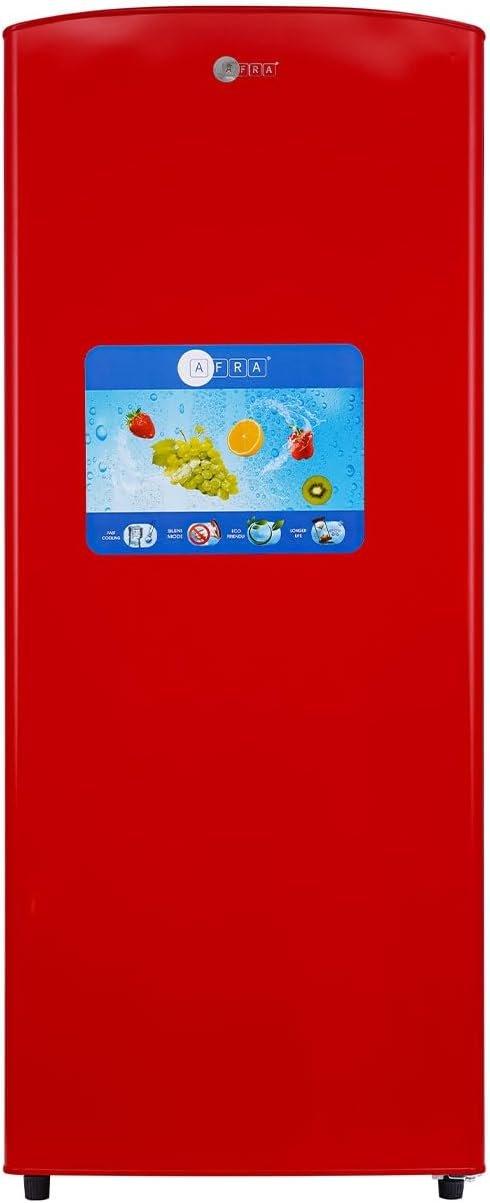 AFRA Refrigerator, Single Door, 220Litre, Manual Defrost, Silent Mode, High Efficiency Compressor, Red - AF-1900SDWH