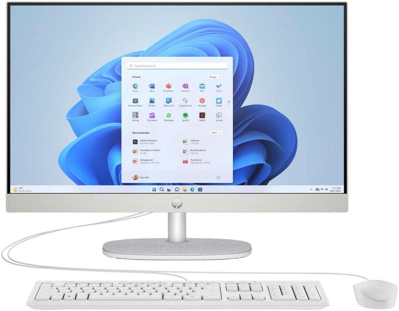 HP All-in-One 24-cr0342nh Desktop Computer, 24" FHD IPS Touch Display, Intel Core i5-1334U, 8GB RAM, 512GB SSD, Intel Iris Xe Graphics, Wired Keyboard & Mouse, No OS, White | BY1X5EA#BH5
