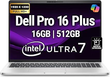 Dell laptop Pro 16 Plus | PB16250 | Ultra 7 266V vPro, 16 GB DDR5 RAM, 1 TB SSD, 16 FHD+ anti-glare dis, Intel Arc grap