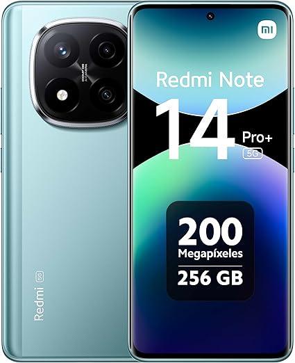 Xiaomi Redmi Note 14 Pro+ Plus 5G + 4G LTE (for Tmobile Mint Tello & Global) (256GB + 8GB) NFC 6.67" 120Hz 200MP Pro AI Camera Model 24115RA8EG Unlocked Dual Sim (Frost Blue)