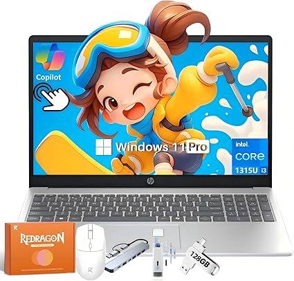 HP 2025 New 15.6" Touchscreen Laptop for Business & Student, 13th Gen Intel i3-1315U up to 4.5 GHz, Intel UHD Graphics, Copilot AI PC, Wi-Fi 6, Long Battery Life, Windows 11 Pro (8GB RAM + 1TB SSD)