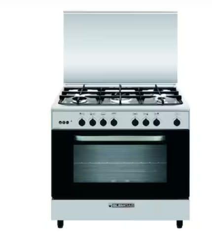 Glemgas Gas Cooker 5-Burners 90X60 With Grill AL9612RI-FSCD Silver