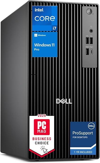 Dell Pro Tower QCT1250 Desktop – 14th Gen Intel i7-14700 (Up to 5.4GHz), 8GB DDR5 RAM, 512GB SSD, Windows 11 Pro, Intel UHD Graphics, Wi-Fi 6E, BT, Dell Keyboard & Mouse, TPM, 1-Year ProSupport