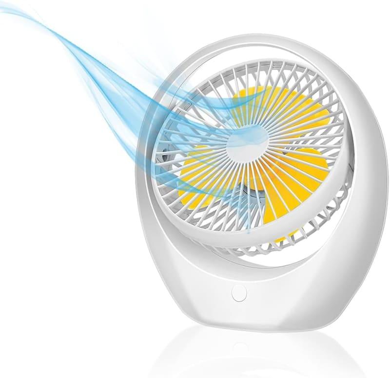 AFRA 6 USB AC/DC FAN WHITE/YELLOW 1800mAh - AF-1010USBF