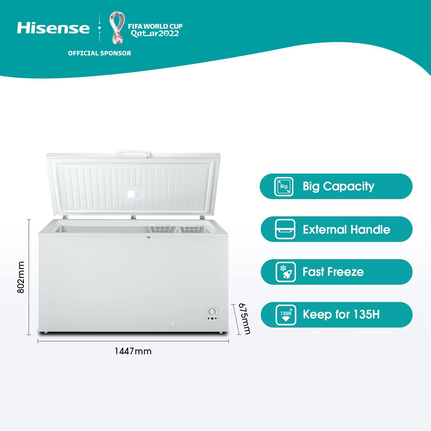 HISENSE FC-55DD4SAA 550L CHEST FREEZER WHITE