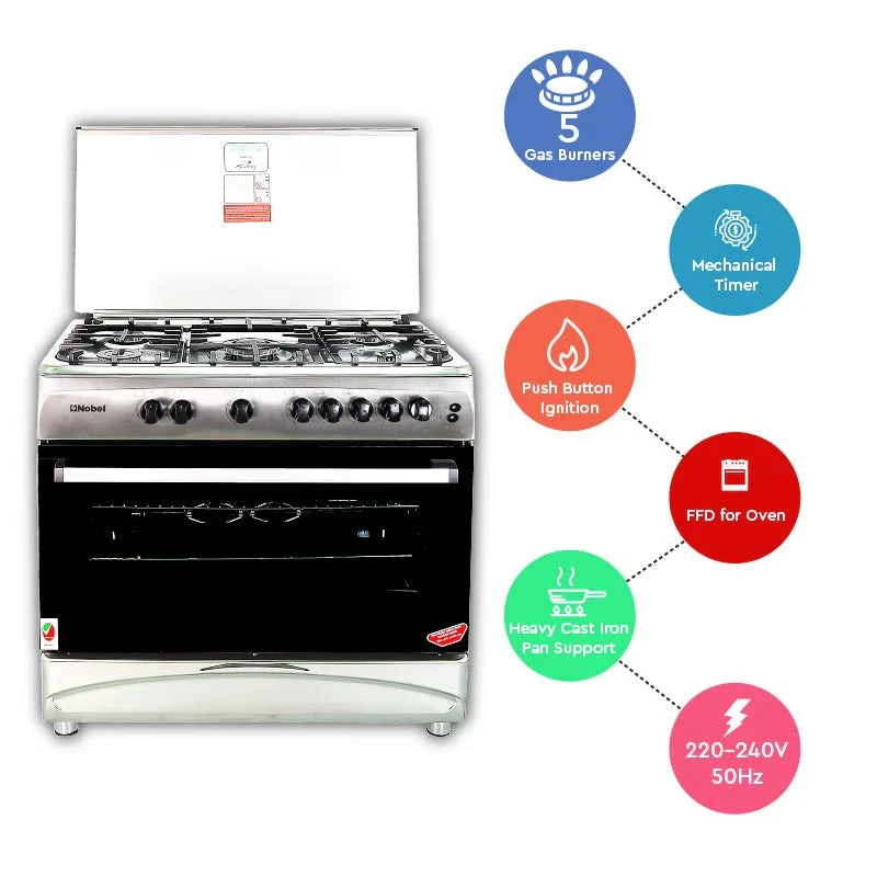 VG VGC96NZT 90X60 GAS COOKER FULL SAFETY WITH FAN