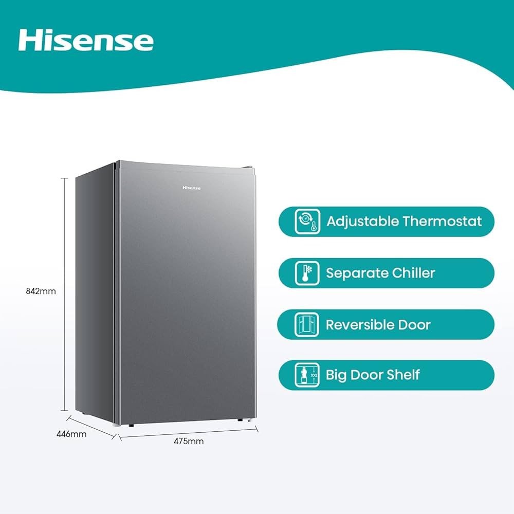 HISENSE RR122D4ASU SINGLE DOOR REFRIGERATOR  122L